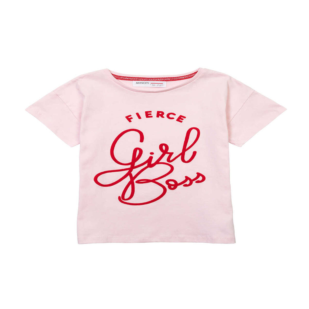 Camiseta para niña rosada Girl Boss