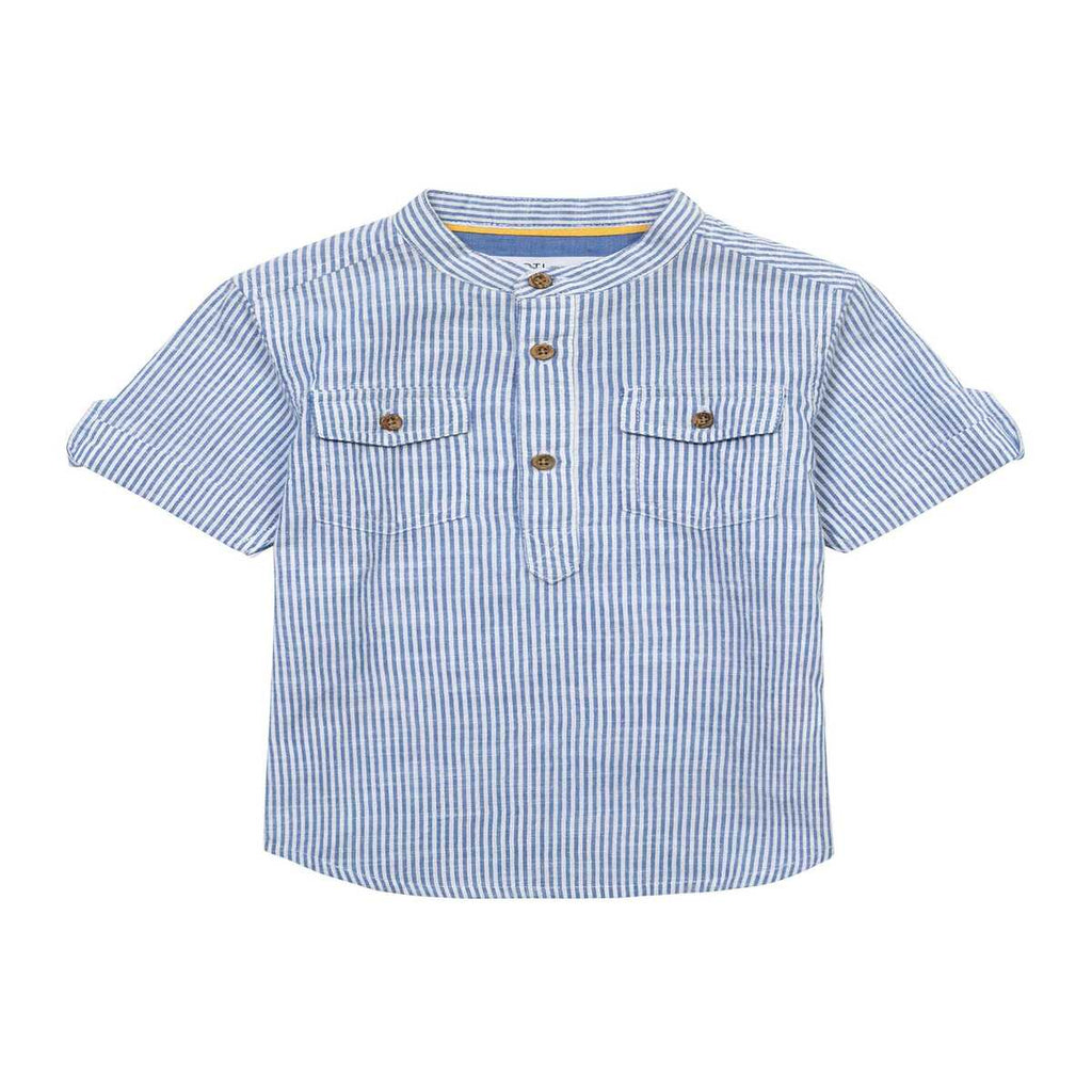 camisa para niño azul de rayas