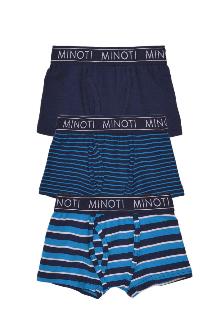 Paquete de 3 calzoncillos de rayas azules  para niños - Minoti Col